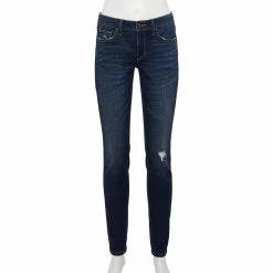 Women's Sonoma Goods For Life® Supersoft Stretch Midrise Skinny Jeans 53 Women's Sonoma Goods For Life® Supersoft Stretch Midrise Skinny Jeans -Sonoma Clothing Store 2954787 Destructed Dark Indigo