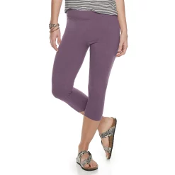 Women's Sonoma Goods For Life® Wide-Waist Capri Leggings 63 Women's Sonoma Goods For Life® Wide-Waist Capri Leggings -Sonoma Clothing Store 3584124 Black Plum