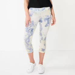 Women's Sonoma Goods For Life® Wide-Waist Capri Leggings 59 Women's Sonoma Goods For Life® Wide-Waist Capri Leggings -Sonoma Clothing Store 3584124 Blue Marble