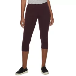 Women's Sonoma Goods For Life® Wide-Waist Capri Leggings 37 Women's Sonoma Goods For Life® Wide-Waist Capri Leggings -Sonoma Clothing Store 3584124 Burgundy