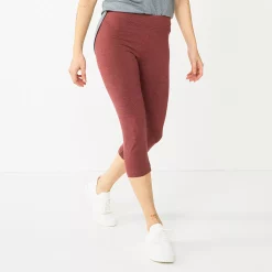 Women's Sonoma Goods For Life® Wide-Waist Capri Leggings 58 Women's Sonoma Goods For Life® Wide-Waist Capri Leggings -Sonoma Clothing Store 3584124 Maroon