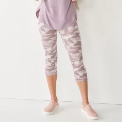 Women's Sonoma Goods For Life® Wide-Waist Capri Leggings 42 Women's Sonoma Goods For Life® Wide-Waist Capri Leggings -Sonoma Clothing Store 3584124 Pink Camo