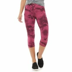 Women's Sonoma Goods For Life® Wide-Waist Capri Leggings 39 Women's Sonoma Goods For Life® Wide-Waist Capri Leggings -Sonoma Clothing Store 3584124 Pink Dye Effect
