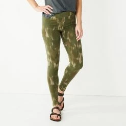 Petite Sonoma Goods For Life® Essential Leggings -Sonoma Clothing Store 3587570 Olive Water Wash