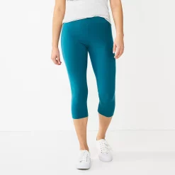 Petite Sonoma Goods For Life® Wide-Waist Capri Leggings -Sonoma Clothing Store 3590181 Blue