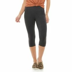 Petite Sonoma Goods For Life® Wide-Waist Capri Leggings -Sonoma Clothing Store 3590181 Gray Heather