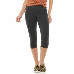 Petite Sonoma Goods For Life® Wide-Waist Capri Leggings -Sonoma Clothing Store 3590181 Medium Heather Gray