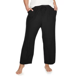 Plus Size Sonoma Goods For Life® Knit Pajama Pants -Sonoma Clothing Store 4212360 Black