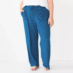 Plus Size Sonoma Goods For Life® Knit Pajama Pants -Sonoma Clothing Store 4212360 Blue Snuggle Stripe