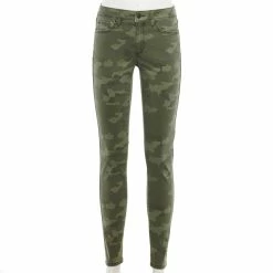 Women's Sonoma Goods For Life® Curvy High-Waisted Skinny Jeans -Sonoma Clothing Store 4342530 Green Camo