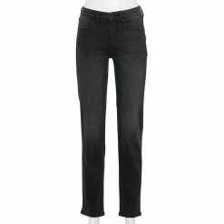 Women's Sonoma Goods For Life® Straight-Leg High-Waisted Curvy Jeans -Sonoma Clothing Store 4380113 Black Wash