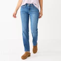 Women's Sonoma Goods For Life® Straight-Leg High-Waisted Curvy Jeans -Sonoma Clothing Store 4380113 Medium