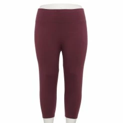 Plus Size Sonoma Goods For Life® Knit Capri Leggings -Sonoma Clothing Store 4878367 Prune