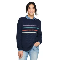 Women's Sonoma Goods For Life® All Over Stitch Crewneck Sweater 27 Women's Sonoma Goods For Life® All Over Stitch Crewneck Sweater -Sonoma Clothing Store 4923526 Navy Stripe