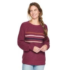 Women's Sonoma Goods For Life® All Over Stitch Crewneck Sweater 35 Women's Sonoma Goods For Life® All Over Stitch Crewneck Sweater -Sonoma Clothing Store 4923526 Purple Stripe