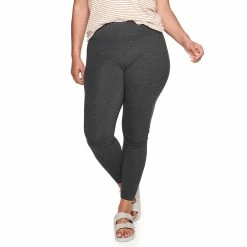 Plus Size Sonoma Goods For Life® Midrise Leggings -Sonoma Clothing Store 4966829 Heather Gray