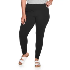 Plus Size Sonoma Goods For Life® Midrise Leggings -Sonoma Clothing Store 4966829 Pitch Black