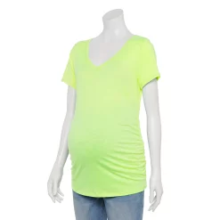 Maternity Sonoma Goods For Life® Essential V-Neck Tee -Sonoma Clothing Store 4980526 Bright Green