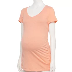 Maternity Sonoma Goods For Life® Essential V-Neck Tee -Sonoma Clothing Store 4980526 Carolina Peach