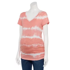 Maternity Sonoma Goods For Life® Essential V-Neck Tee -Sonoma Clothing Store 4980526 Coral Dye