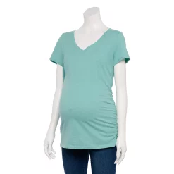 Maternity Sonoma Goods For Life® Essential V-Neck Tee -Sonoma Clothing Store 4980526 Island Teal