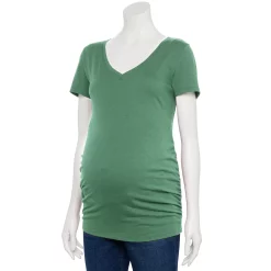 Maternity Sonoma Goods For Life® Essential V-Neck Tee -Sonoma Clothing Store 4980526 Unique Green
