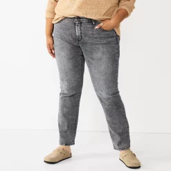 Plus Size Sonoma Goods For Life® Premium Elastic-Waist Midrise Straight-Leg Jeans -Sonoma Clothing Store 4988856 Bellam