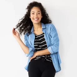 Women's Sonoma Goods For Life® Essential Everyday Button-Down Shirt 36 Women's Sonoma Goods For Life® Essential Everyday Button-Down Shirt -Sonoma Clothing Store 4991213 Denim