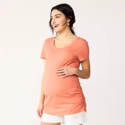 Maternity Sonoma Goods For Life® Essential Scoopneck Tee -Sonoma Clothing Store 4998304 Coral