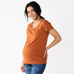 Maternity Sonoma Goods For Life® Essential Scoopneck Tee -Sonoma Clothing Store 4998304 Rust