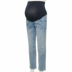 Maternity Sonoma Goods For Life® Over-The-Belly Cropped Straight-Leg Jeans -Sonoma Clothing Store 5035940 Light Wash