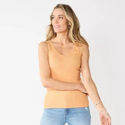 Women's Sonoma Goods For Life® Everyday Ribbed Tank 45 Women's Sonoma Goods For Life® Everyday Ribbed Tank -Sonoma Clothing Store 5046234 Peach