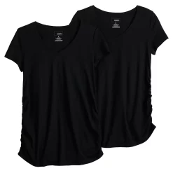 Maternity Sonoma Goods For Life® 2-pack Essential Short Sleeve Tee -Sonoma Clothing Store 5145387 Black Black
