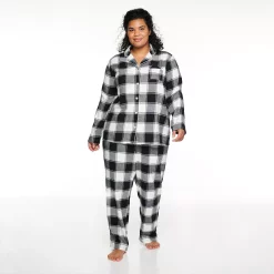 Plus Size Sonoma Goods For Life® Flannel Pajama Shirt & Pajama Pants Set 10 Plus Size Sonoma Goods For Life® Flannel Pajama Shirt & Pajama Pants Set -Sonoma Clothing Store 5146738 Black White Buffalo