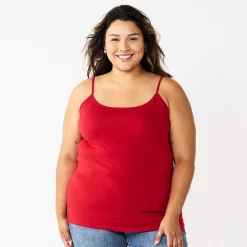 Plus Size Sonoma Goods For Life® Spaghetti Strap Cami -Sonoma Clothing Store 5158435 Inviting Red