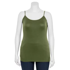 Plus Size Sonoma Goods For Life® Spaghetti Strap Cami -Sonoma Clothing Store 5158435 Olive