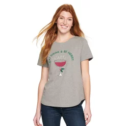Women's Sonoma Goods For Life® Short Sleeve Holiday Graphic Tee -Sonoma Clothing Store 5180762 Eat Drink Be Merry