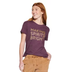 Women's Sonoma Goods For Life® Short Sleeve Holiday Graphic Tee -Sonoma Clothing Store 5180762 Making Spirits Bright