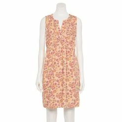 Women's Sonoma Goods For Life® Pintuck Linen-Blend Dress -Sonoma Clothing Store 5215954 Peach Floral