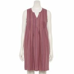 Women's Sonoma Goods For Life® Pintuck Linen-Blend Dress -Sonoma Clothing Store 5215954 Purple Stripe