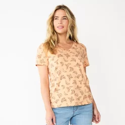 Petite Sonoma Goods For Life® Everyday Short Sleeve V-Neck Tee -Sonoma Clothing Store 5234230 Bananas