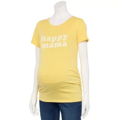 Maternity Sonoma Goods For Life® Fitted Crewneck Graphic Tee 53 Maternity Sonoma Goods For Life® Fitted Crewneck Graphic Tee -Sonoma Clothing Store 5237042 Yellow Happy Mama