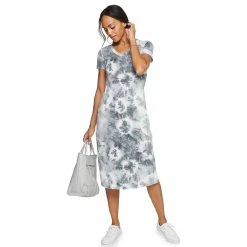 Petite Sonoma Goods For Life® Knit T-Shirt Midi Dress 11 Petite Sonoma Goods For Life® Knit T-Shirt Midi Dress -Sonoma Clothing Store 5237287 Gray Dye