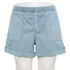 Plus Size Sonoma Goods For Life® Easy Pull-On Utility Shorts -Sonoma Clothing Store 5239300 Light Blue