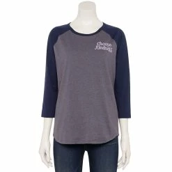 Women's Sonoma Goods For Life® Three Quarter Sleeve Baseball Graphic Tee -Sonoma Clothing Store 5242169 Purple Choose Kindness