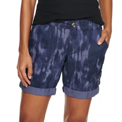 Women's Sonoma Goods For Life® Comfort Waist Utility Bermuda Shorts -Sonoma Clothing Store 5243469 Blue Wash Print