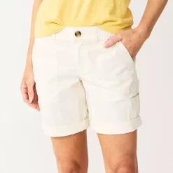 Women's Sonoma Goods For Life® Comfort Waist Utility Bermuda Shorts -Sonoma Clothing Store 5243469 Polar Beige