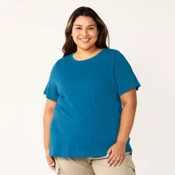 Plus Size Sonoma Goods For Life® Everyday Crewneck Tee -Sonoma Clothing Store 5259072 Blue Teal