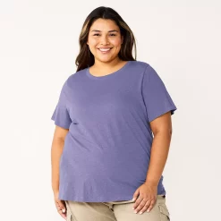 Plus Size Sonoma Goods For Life® Everyday Crewneck Tee -Sonoma Clothing Store 5259072 Grape Purple