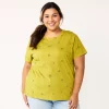 Plus Size Sonoma Goods For Life® Everyday Crewneck Tee 1 Plus Size Sonoma Goods For Life® Everyday Crewneck Tee -Sonoma Clothing Store 5259072 Yellow Green Floral